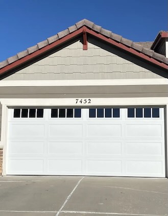 Garage door with windows
